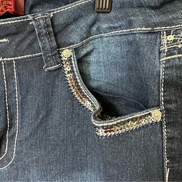 One5one Womens Dark Stretch Denim Jeans Sz 14 - Picture 10 of 14